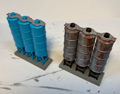 Ansicht der Silos von oben.